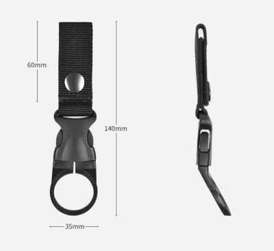 China Military Water Bottle Buckle Water Bottle Clip Accessories Strap+Ring Buckle Camping Gear And Factory Wholesale Plastic Water Bottle Holder Strap for sale