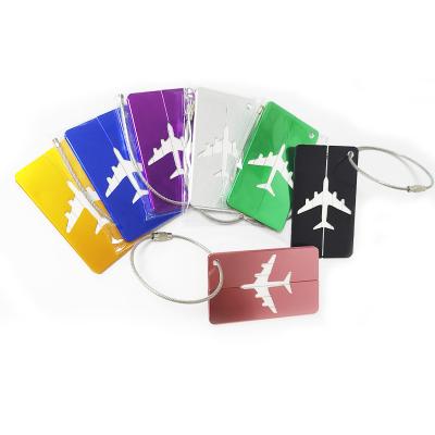 China Hang it directly on the trunk or luggage bag hot-selling product aluminum luggage tag for travel multiple color choices support printing logos private luggage tag for sale