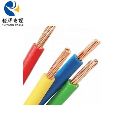 China Construction BV Current Electrical Cable 1.5mm 2.5mm 4mm 6mm 10mm Single Core Wire 16mm House Wiring Electrical Cable for sale