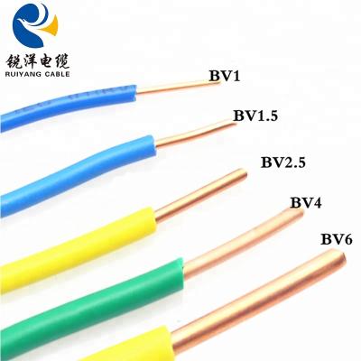 China Construction 450/750V Copper Core PVC Insulated Flame Resistance Electrical Wire for sale