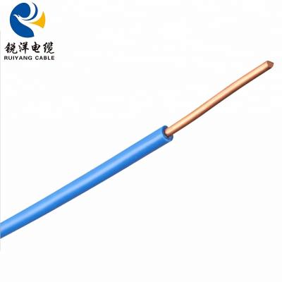 China Construction 0.3mm 0.5mm 0.75mm 1mm 1.5mm 2.5mm 4mm Electrical Conductor Copper 6mm PVC Coated Wire For House Wiring Cable for sale