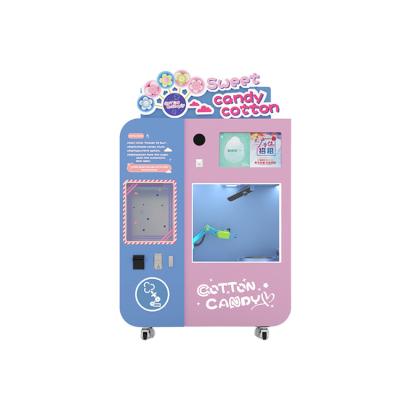 China Shopping Malls High Quality Wholesale Cheap Fancy Cotton Candy Machine Pink Candy Vending Machine for sale