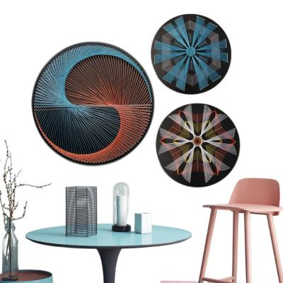 China China Nail Creative Handmade Materials Winding Geometric Round Painting DIY Winding Simple Decorative Hanging Painting for sale