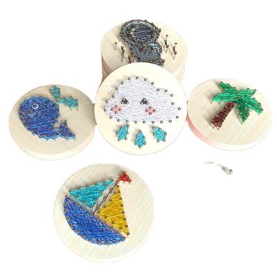 China China 1 Bag Free Customized DIY Material Round Square Wooden Craft String Art for sale