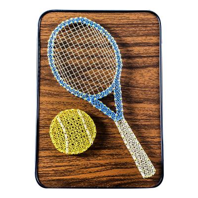 China China Tennis Nail Winding Painting DIY Bag Tennis Racket Gift Handmade Material Creative Hook Winding Woven Painting for sale