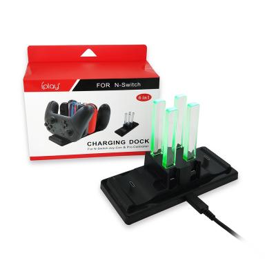 China ABS 6 in 1 pro Switch Controller Charger for Nintendo Switch for scam-joy Charger Dock Switch Grip Charger Holder for sale