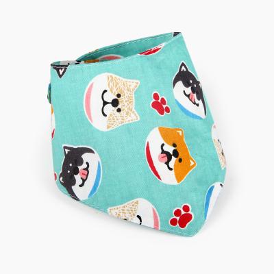 China Sustainable Pet Triangle Scarf With Cartoon Printing Little Dog Cat Bandana For Daily Life for sale