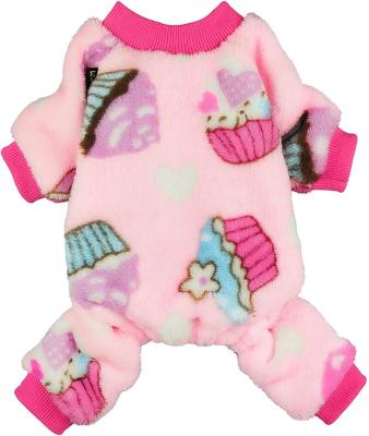 China Sustainable Soft Cupcake Pet Clothes For Dog Pajamas PAJAMAS Coat Velvet Soft Pink for sale