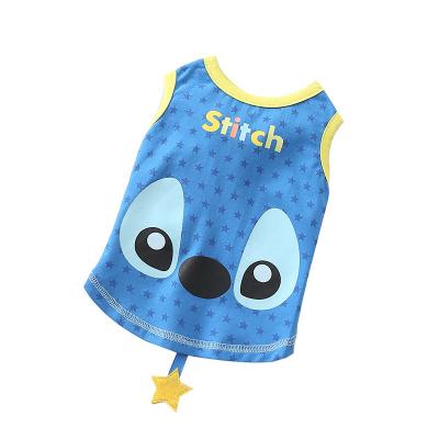 China Wholesale Summer Blue Viable Vest Manufacturer Cute Pet Clothes Four Feet Dog Print Pattern Clothes For Small Dogs for sale