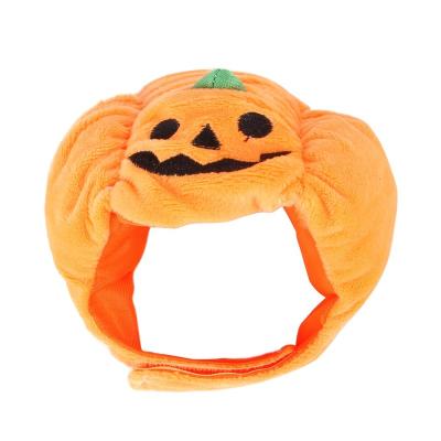 China Viable Cat Headwear Halloween Pet Hat Pumpk With Ears Pet Cat Dog Accessories Winter Hat Fashion Dog Halloween Pumpkin Hat for sale