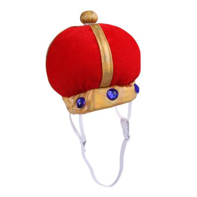 China Viable King Crown Small Large Pet Hat Dog Cat Hat With Chin Strap Pet Costume Accessory for sale