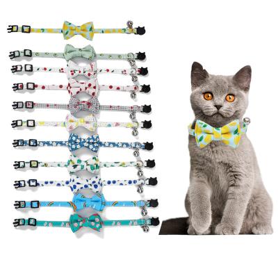 China Wholesale Viable Adjustable Pet Collar With Bow Ties Cat Neckties Dog Scarf Bandana With Bell for sale