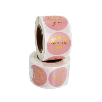 China High Tensile Strength High Quality Costomized Labels Roll Hot Stamping Thank You Sticker Gift Bag Sticker Label Printer for sale