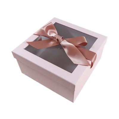 China Waterproof Wedding Gift Boxes Creative Rectangular Gift Box With Transparent Window for sale