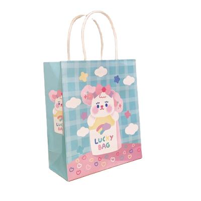 China Cute Spot Goods Cartoon Student Printing Bunny Mini Packaging Bags Decoration Design Tote Bag For Gift Paper Package for sale