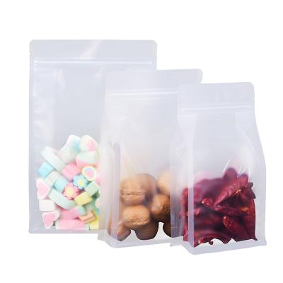 China Food Zipper Candy Moisture Proof Frosted Self Seal Bags Package Clear Plastic Bag for sale