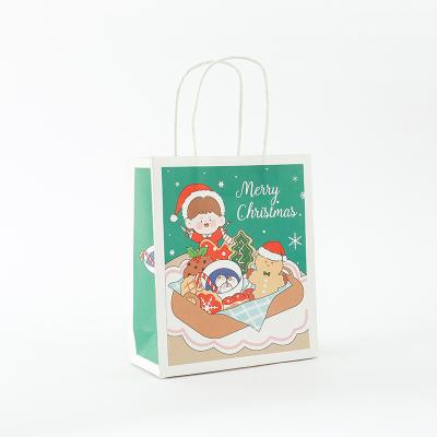 China Cartoon Recycled Shopping Paper Bag Little Girl Christmas Gift Bag Materials Handbag Cute Gift Bag for sale