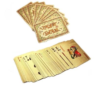 China Plastic 24k Gold Poker Cards Waterproof Playing Cards For Table Games Entertainment for sale