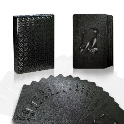 China Plastic Fancy Poker Table Games Entertainment Black Cards Waterproof Playing Cards for sale