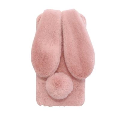 China High Quality Shockproof Fashion Case Bunny Cover Soft Warm Fluffy Rabbit Fur Phone Case For iPhone 13 12 11 pro xs max 7 8 max x for sale