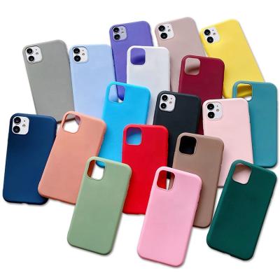 China Shockproof Shockproof Matte Soft TPU Silicone Slim Cover For iPhone 11 12 13 Mini Pro Max Mobile Phone Case for sale