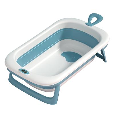 China New Style PP+TPE Swimming Child Bathroom Bathtub Baby Thermometer Foldable Bathtub for sale