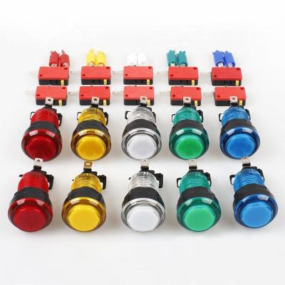 China Metal+acrylic+plastic new 12V LED lit Arcade Push Buttons With Switch for Jamma Mame Games Parts Multicade Choice of 5 color for sale