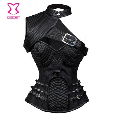 China Corzzet Factory Wholesale Corzzet Plus Size Bustiers Waist Trainer Steampunk Overbust Corset Trainer Steel Boned Women Corset for sale