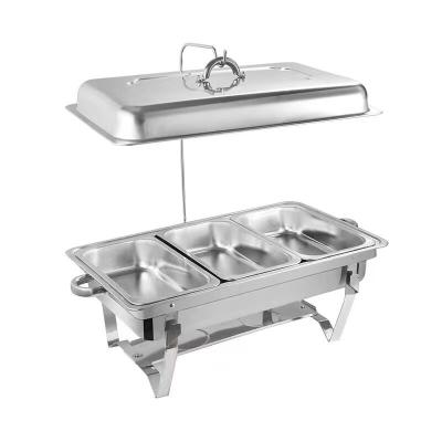 China Continuation of hot food factory outlet thicken buffet stove stainless steel buffet food warmer square chafing dish for sale