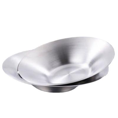 China Sustainable Round 304 Stainless Steel Salad Bowl Japanese And Korean Fruit Dish Can Be Used In Restaurant for sale