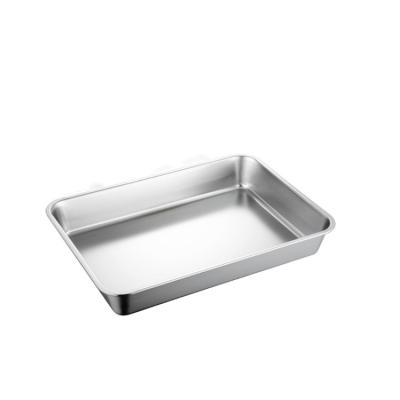 China Metal Hardware 201 Stainless Steel Tray Thickened Sustainable Rectangular Wholesale Food Tray for sale