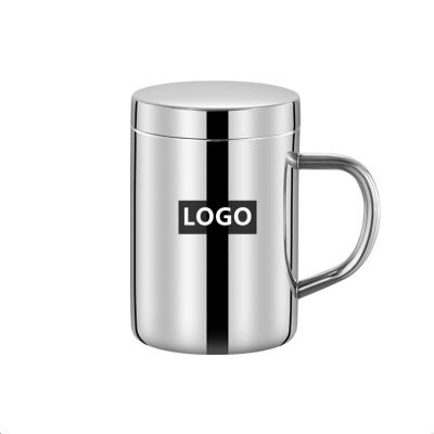 China Viable Hot Sale Double Wall Coffee Mug Carabiner Stainless Steel Camping Coffee Mug With Handle for sale