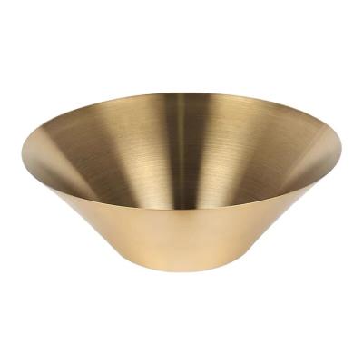 China Sustainable Japanese and Korean 304 Stainless Steel Gold Frosted Bowl Large Bowl Ramen Soup Salad Bowl Tableware for sale