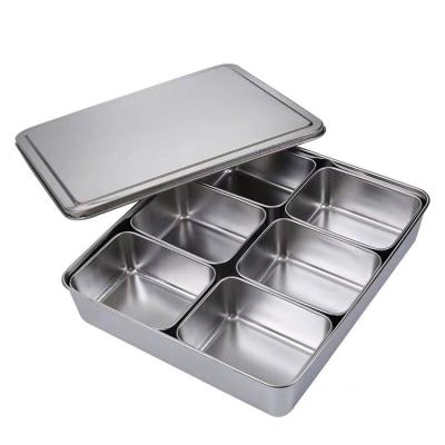 China Viable Container Kitchen Spice Stainless Steel Meal Prep Container Japanese Metal Food Container for sale