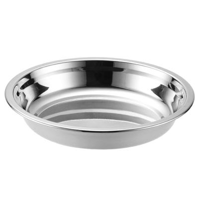 China Factory 201 Stainless Steel Sustainable Tray Round Food Tray Kitchen Set Can Be Covered for sale