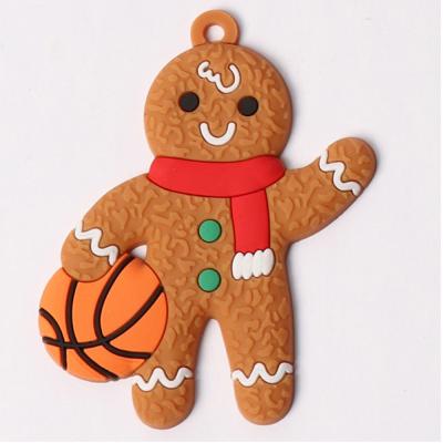 China Ornament Christmast New Coming Amazon Funfishing PVC Gingerbread Man Christmas Tree Ornaments Xmas Home Decoration for sale