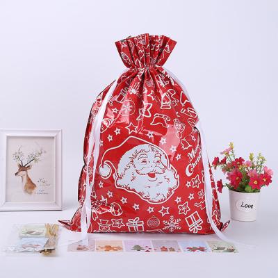 China PET/Aluminum Foil Reusable Funfishing Wholesale Non Woven Fabric Drawstring Christmas Eco Gift Bags for sale