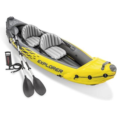 China New Design FunFishing Cheap Water Fun Equipment Inflatable Racing Kayak Fishing With Paddle for sale