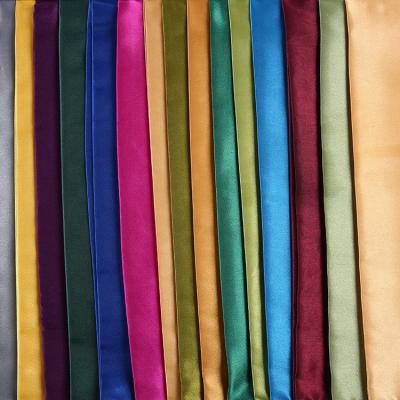 China Shrink-Resistant Durable Backing Dyed Plain Woven Satin Silk Fabric Polyester for sale