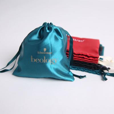 China Wholesale custom gift drawstring satin bag small large with logo printed gift satin drawstring bag for sale