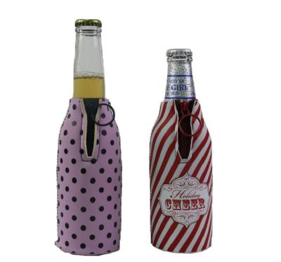 China Waterproof Fordable Neoprene Zipper Beer Bottle Cooler Bag for sale