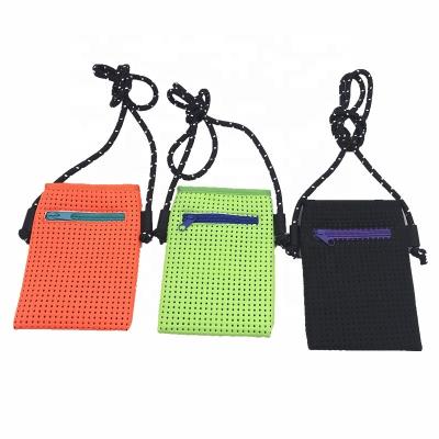 China New Arrival Eco - Friendly Perforated Neoprene Small Pouch Cell Phone Mini Bag for sale