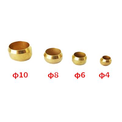 China Brass 10pc Brass Double Taper Ferrules 4 6 8 10mm Compression Sleeve Seal Ring Fittings Tube Centralized Lubrication System for sale