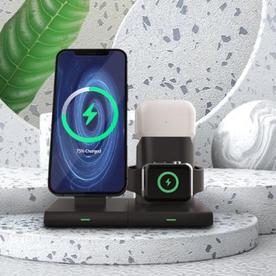 China Magnetic Wireless Charging+3 in 1 for iPhone 12 Series with 15W Magnetic &universal wireless charging amazon 2021 hot selling item for sale