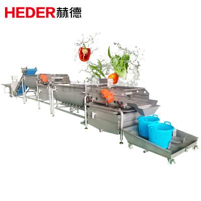 China High Efficiency Easy Operate Full Automatic Fruit And Vegetable Bubble Wash Vortex Fruit Salad Cleaning Processing Line for sale