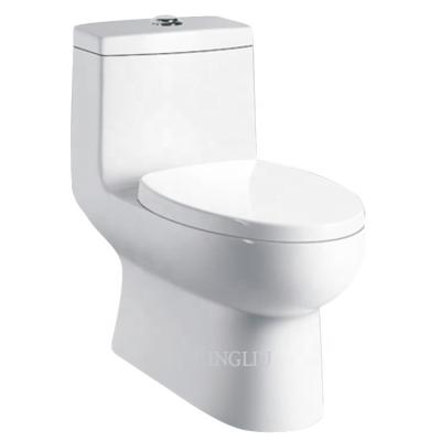 China Bathroom Ware Hot Selling Ceramic Chinese Toilet Double-Flow One Piece Siphonic WC Sanitary Toilet for sale