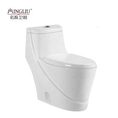 China Economic Washdown Sanitary Ceramic P-trap Toilet WC Double-Flow Ware One Piece Toilet for sale