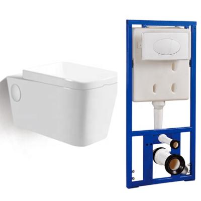 China Concealed cistern made in China bathroom p-trap wash down ceramic round wall hung toilet for sale