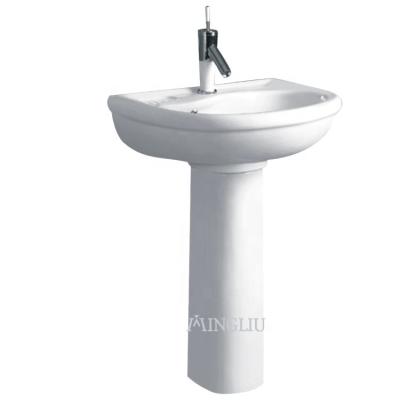 China Desgin Modern Export Lavatory Standard Ceramic Sink With Pedestal From China for sale