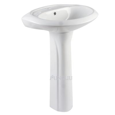 China Modern Hot Selling Modern Floor Standing Ceramic Pedestal Wash Basin Pedestal Sink for sale